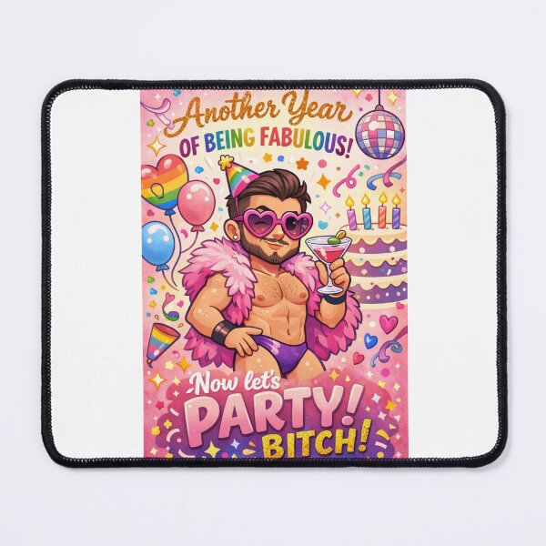 Item preview, Gay Birthday Greetings with Pride Balloons and Disco Vibes designed and sold by Aryabek.