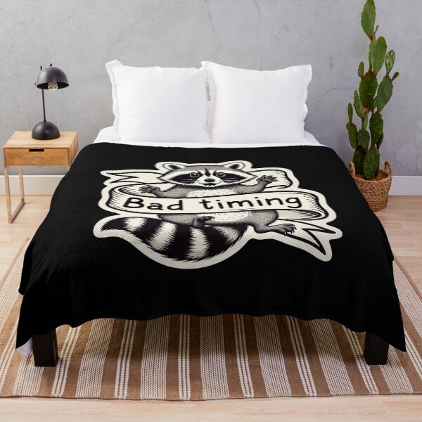 Item preview, Funny Raccoon Holding Banner With Bad Timing Phrase designed and sold by SassyArtistry.