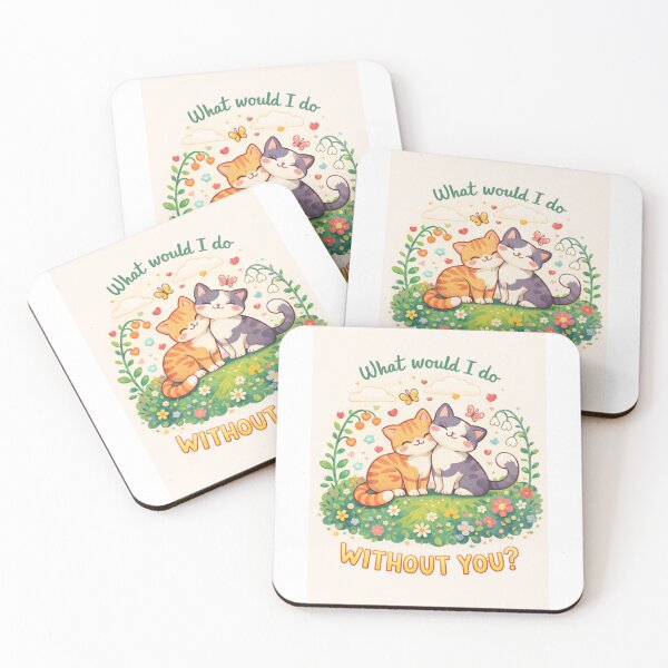 Item preview, Cute Cat Friendship Greeting with Butterflies and Floral Meadow designed and sold by Aryabek.
