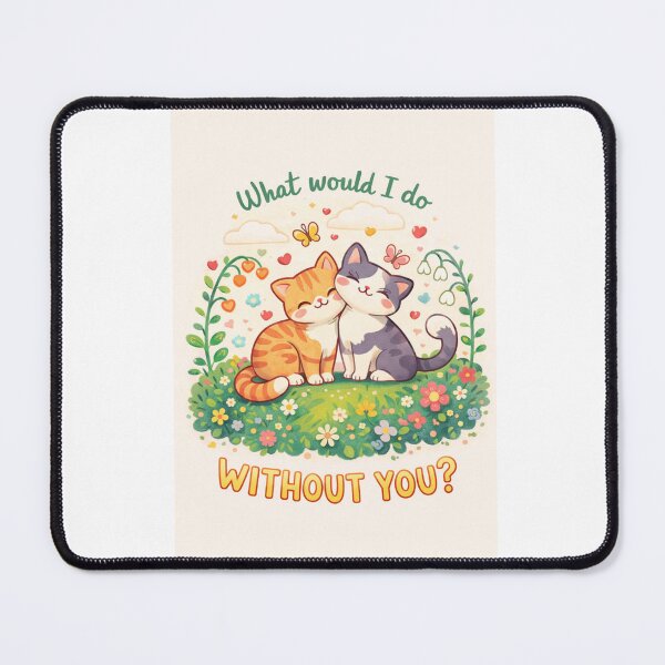 Item preview, Cute Cat Friendship Greeting with Butterflies and Floral Meadow designed and sold by Aryabek.
