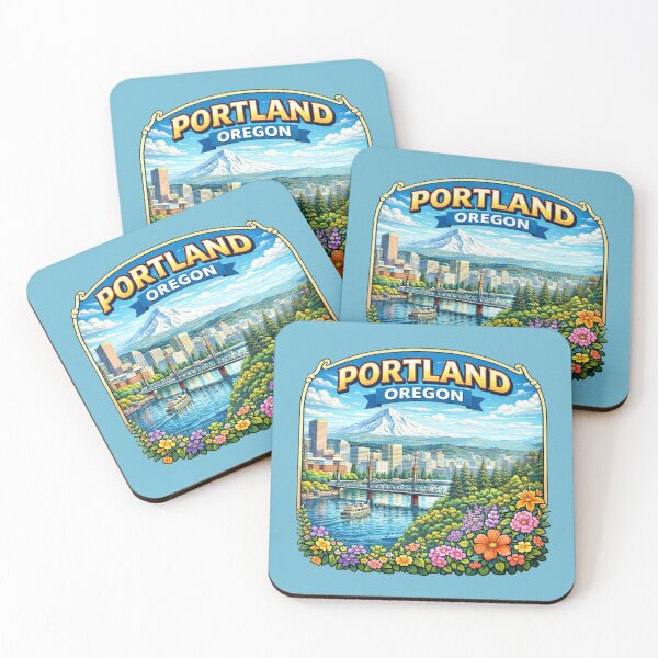 Item preview, Portland, Oregon - Mount Hood & River City designed and sold by Myra365Art.