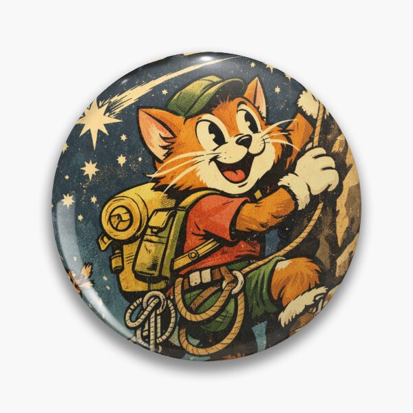 Item preview, Reach the Stars Vintage Style Climbing Cat designed and sold by Mauswohn.