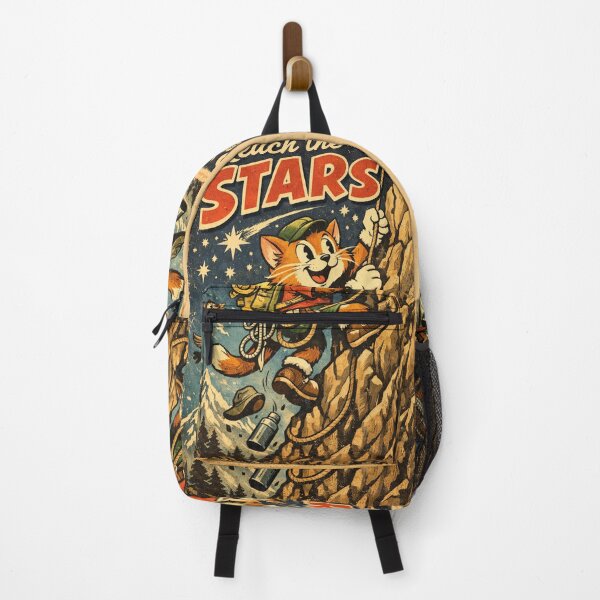 Item preview, Reach the Stars Vintage Style Climbing Cat designed and sold by Mauswohn.