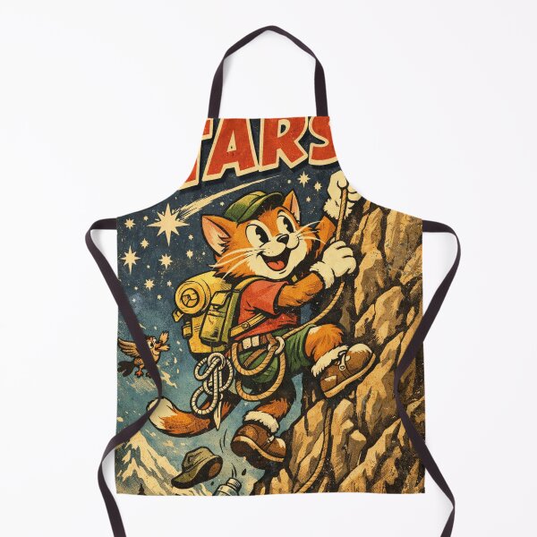 Item preview, Reach the Stars Vintage Style Climbing Cat designed and sold by Mauswohn.