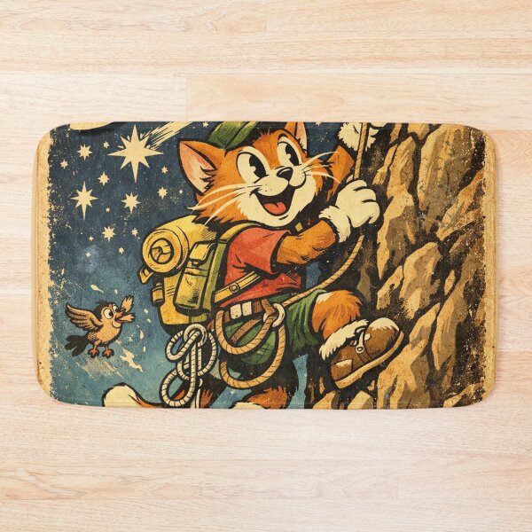 Item preview, Reach the Stars Vintage Style Climbing Cat designed and sold by Mauswohn.