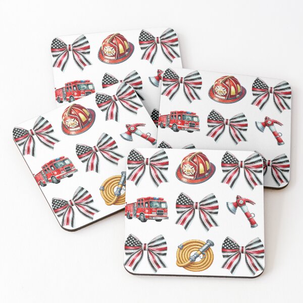Item preview, Firefighter Coquette Bows and Equipment Watercolor designed and sold by MeStudio911.