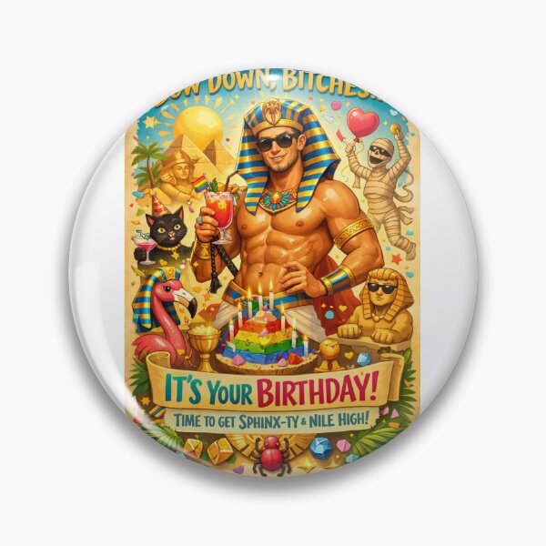 Item preview, Pharaoh Birthday Scene with Rainbow Cake and Pyramids designed and sold by Aryabek.