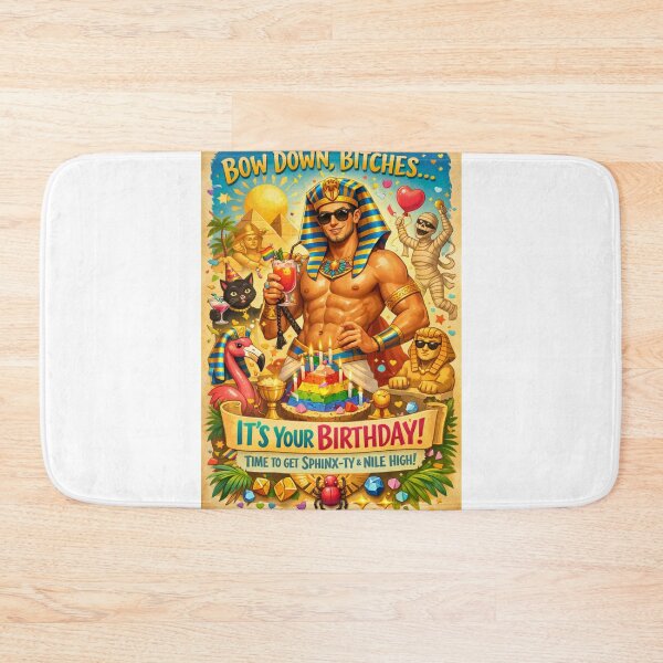 Item preview, Pharaoh Birthday Scene with Rainbow Cake and Pyramids designed and sold by Aryabek.
