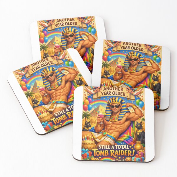 Item preview, Rainbow Pharaoh with Birthday Drinks and Ancient Cats designed and sold by Aryabek.