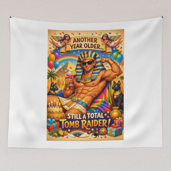 Item preview, Rainbow Pharaoh with Birthday Drinks and Ancient Cats designed and sold by Aryabek.