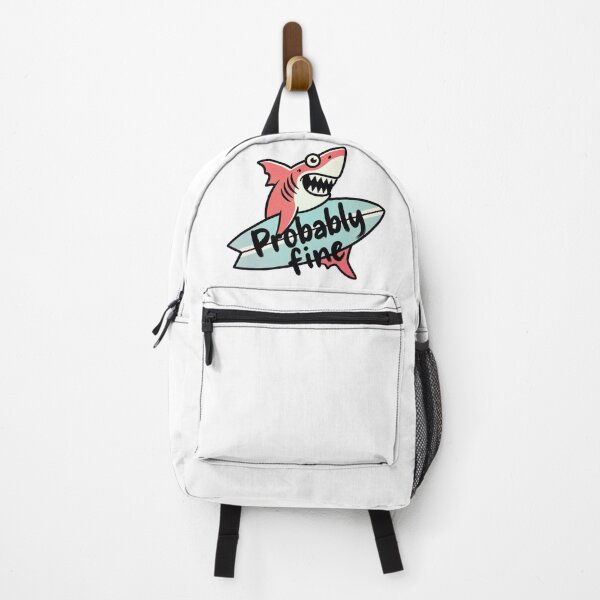 Item preview, Pink Shark Holding Surfboard Probably Fine Illustration designed and sold by SassyArtistry.