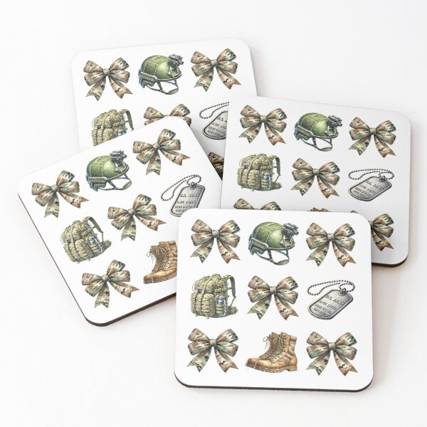 Item preview, Military Army Coquette Bows and Tactical Gear Watercolor designed and sold by MeStudio911.