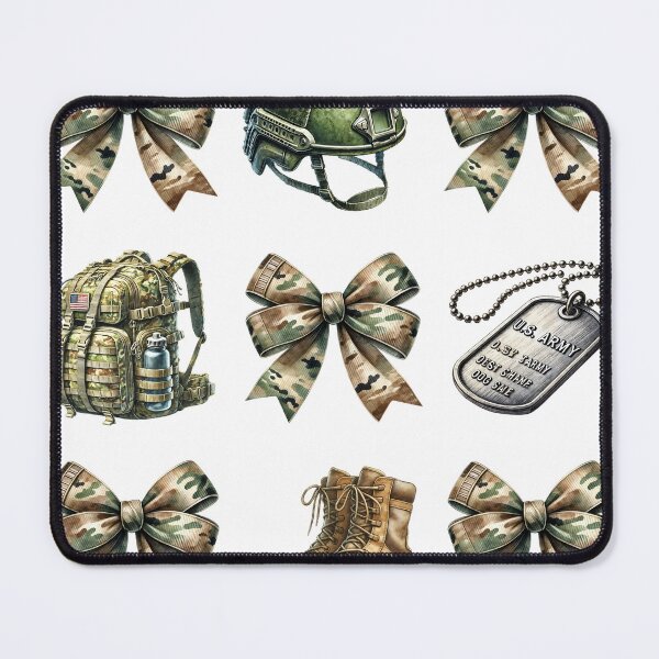 Item preview, Military Army Coquette Bows and Tactical Gear Watercolor designed and sold by MeStudio911.
