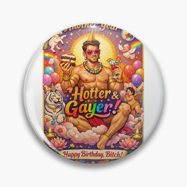 Item preview, Celestial Gay Birthday with Unicorns and Rainbows designed and sold by Aryabek.