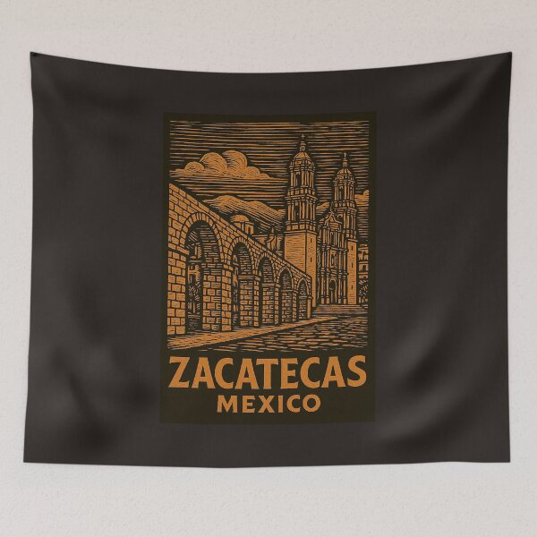Item preview, Zacatecas Mexico Linocut Style  designed and sold by Thistle-TShop.