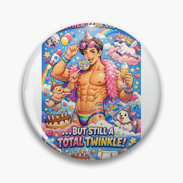 Item preview, Rainbow Anime Gay Birthday with Lollipop and Pink Feather Cape designed and sold by Aryabek.