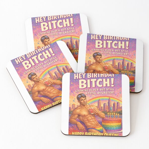 Item preview, Funny Gay Birthday Greeting with Rainbow Cake and Swimsuit designed and sold by Aryabek.