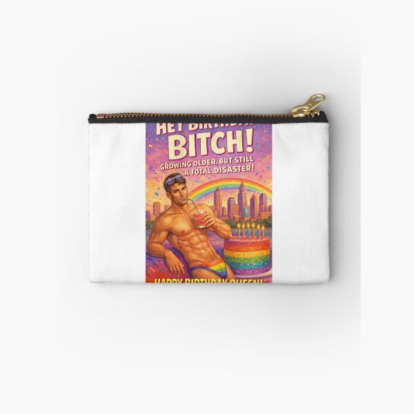 Item preview, Funny Gay Birthday Greeting with Rainbow Cake and Swimsuit designed and sold by Aryabek.