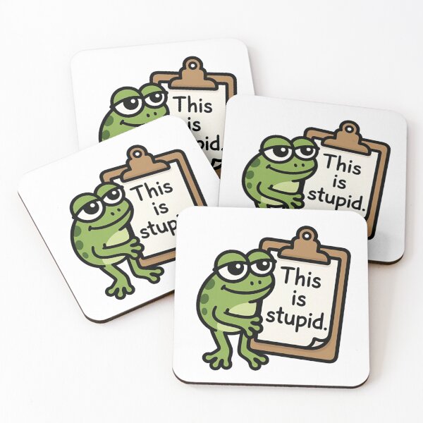 Item preview, Annoyed Frog Holding Clipboard This Is Stupid designed and sold by SassyArtistry.