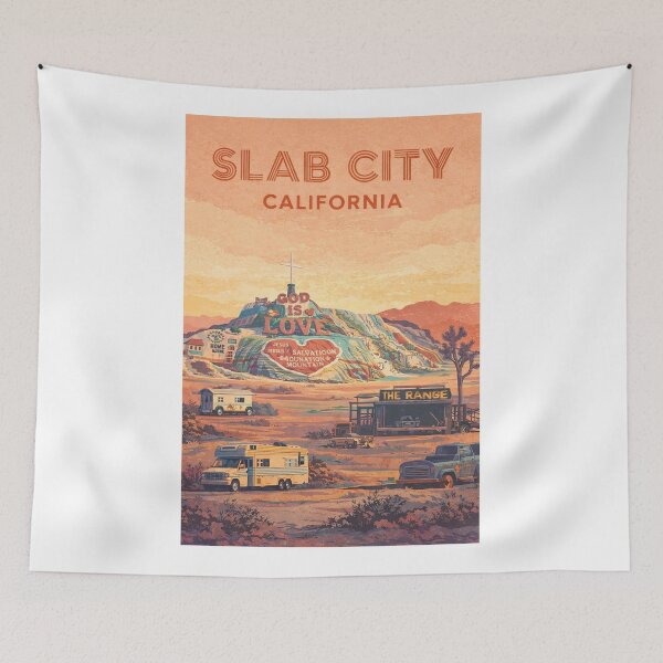 Item preview, Slab City Desert Settlement with Salvation Mountain near Niland, California designed and sold by Aryabek.