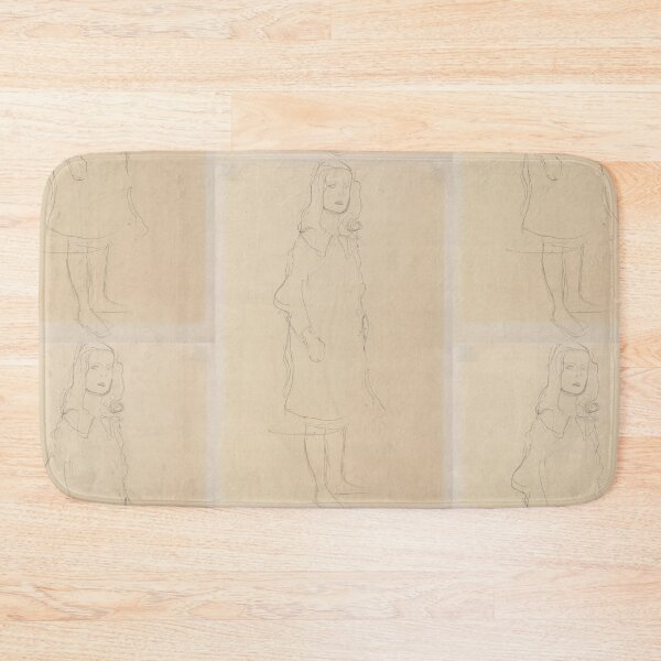 Item preview, Mada Primavesi With Coat Standing by Gustav Klimt: Minimalist Line Portrait designed and sold by artofuniverse.