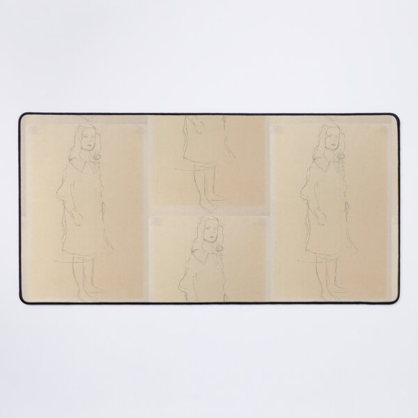 Item preview, Mada Primavesi With Coat Standing by Gustav Klimt: Minimalist Line Portrait designed and sold by artofuniverse.