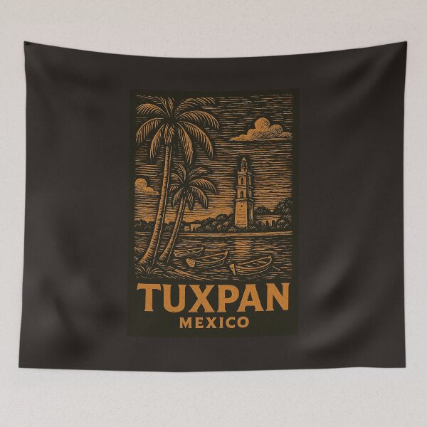 Item preview, Tuxpan Mexico Linocut Style  designed and sold by Thistle-TShop.