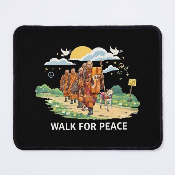 Item preview, Walk for Peace Monks with Aloka Dog Mindfulness  designed and sold by JaidyKris.