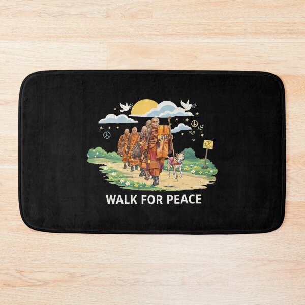Item preview, Walk for Peace Monks with Aloka Dog Mindfulness  designed and sold by JaidyKris.