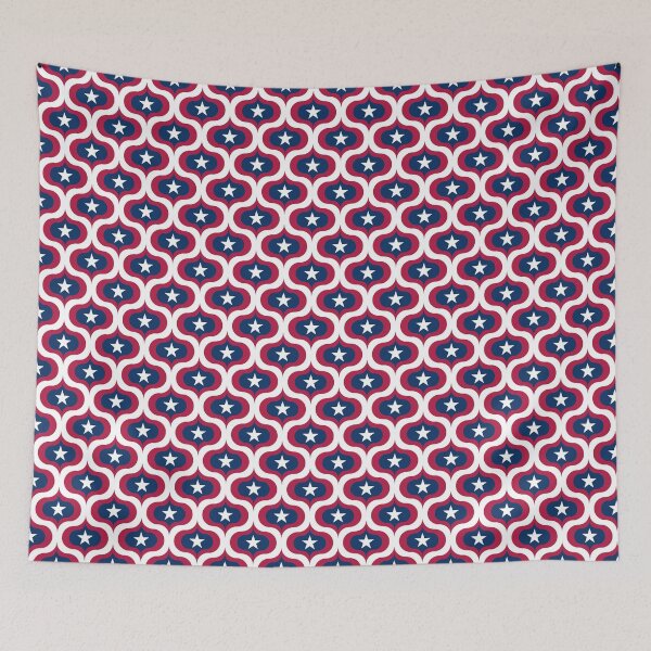 Item preview, American Flag-Inspired Star Retro Ogee - Red White Blue Geometric Design for Fourth of July & Patriotic Gifts designed and sold by piptompatternco.
