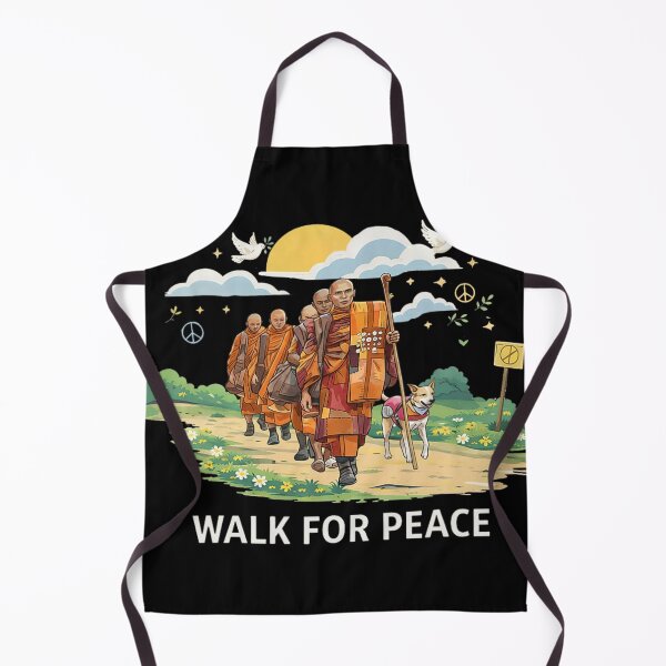 Item preview, Walk for Peace Monks with Aloka Dog Mindfulness  designed and sold by JaidyKris.