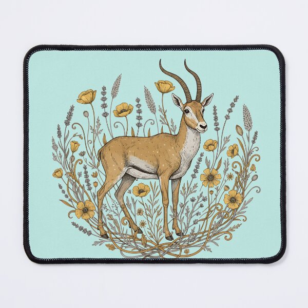 Item preview, Vintage Saiga Antelope Botanical Wildlife Illustration designed and sold by BirdsnStuff.