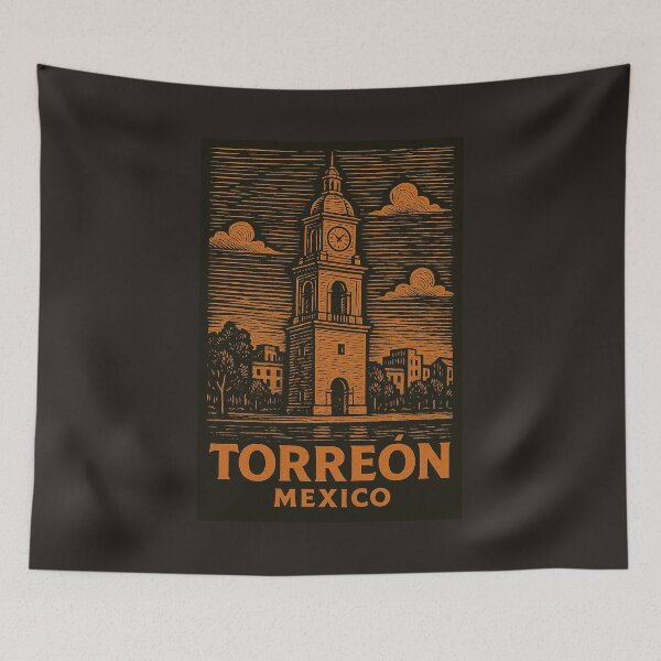 Item preview, Torreon Mexico Linocut Style designed and sold by Thistle-TShop.