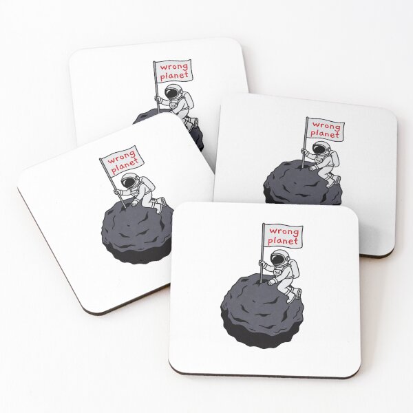 Item preview, Astronaut Sitting On Rock Holding Wrong Planet Flag designed and sold by SassyArtistry.