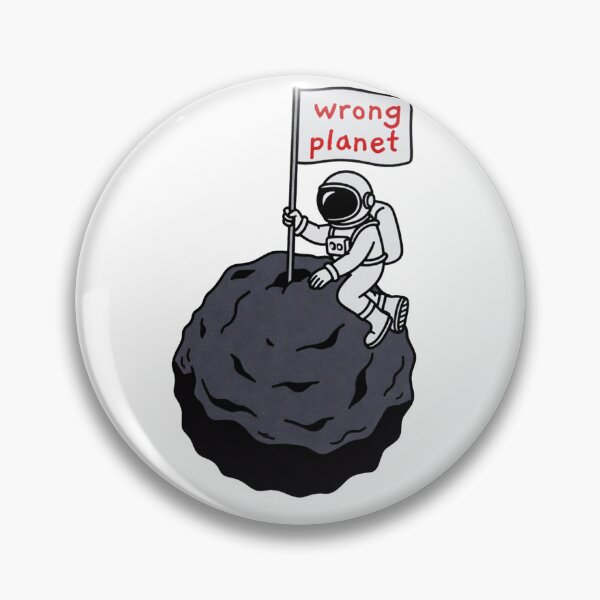 Item preview, Astronaut Sitting On Rock Holding Wrong Planet Flag designed and sold by SassyArtistry.