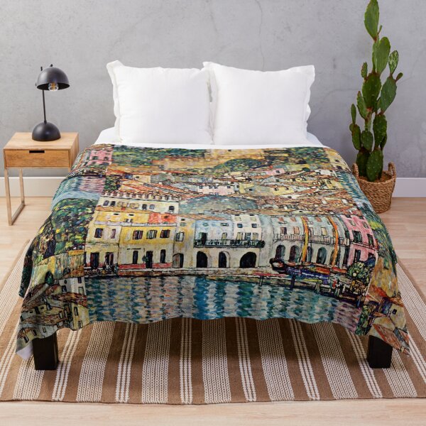 Item preview, Malcesine on Lake Garda by Gustav Klimt: Vintage Lakeside Village Poster designed and sold by artofuniverse.