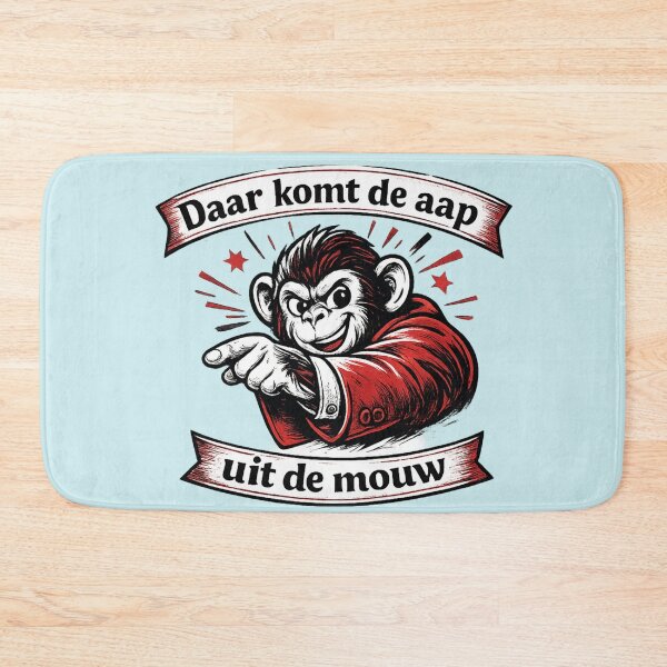 Item preview, Daar komt de aap uit de mouw – artistieke lijntekening in rood en zwart designed and sold by Cleora Art .