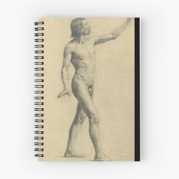 Item preview, Mannlicher Akademieakt in Bewegung by Gustav Klimt: Classical Male Nude Drawing Poster designed and sold by artofuniverse.