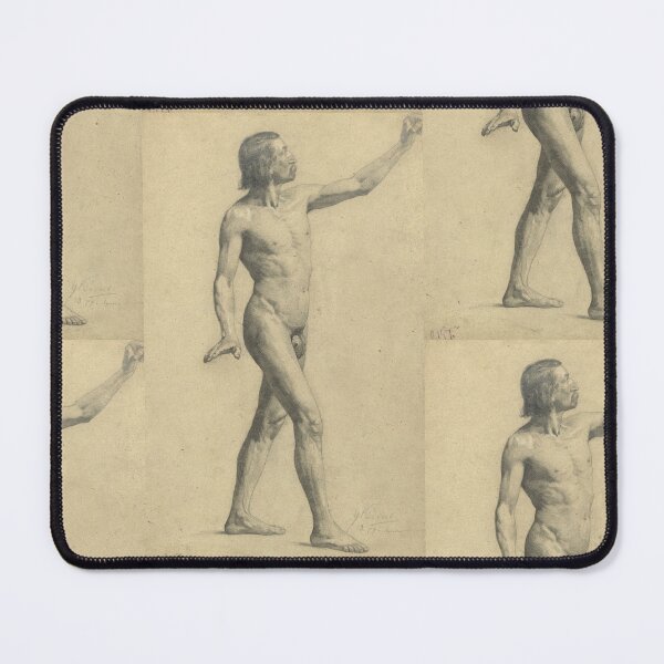 Item preview, Mannlicher Akademieakt in Bewegung by Gustav Klimt: Classical Male Nude Drawing Poster designed and sold by artofuniverse.