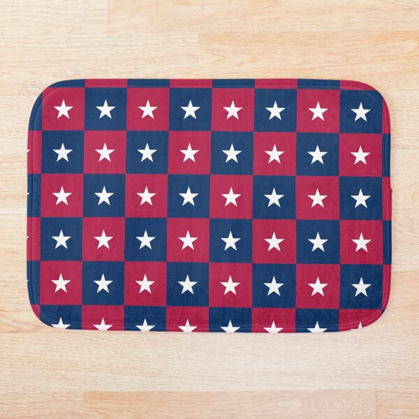 Aperçu de l'œuvre Motif à damier et étoiles inspiré du drapeau américain - Rouge, blanc et bleu - Idéal pour la fête nationale américaine (4 juillet) et les cadeaux patriotiques. créée et vendue par piptompatternco.