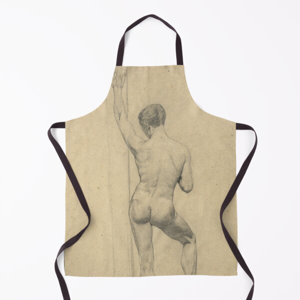 Item preview, Gustav Klimt Poster: Mannlicher Akademieakt Ruckenansicht: Classical Figure Drawing Study designed and sold by artofuniverse.