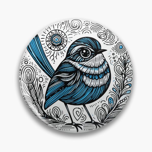 Item preview, Superb Fairywren Art – Blue Wren Zentangle Australian Bird Illustration designed and sold by Aritxa.