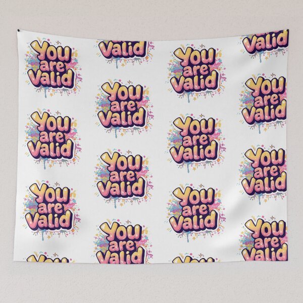 Item preview, You Are Valid – Colorful Rainbow Affirmation Quote Design designed and sold by Pride_Prints.