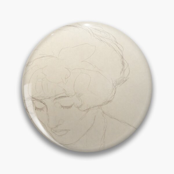 Item preview, Mit Gesenktem Blick by Gustav Klimt: Minimalist Vienna Secession Portrait designed and sold by artofuniverse.