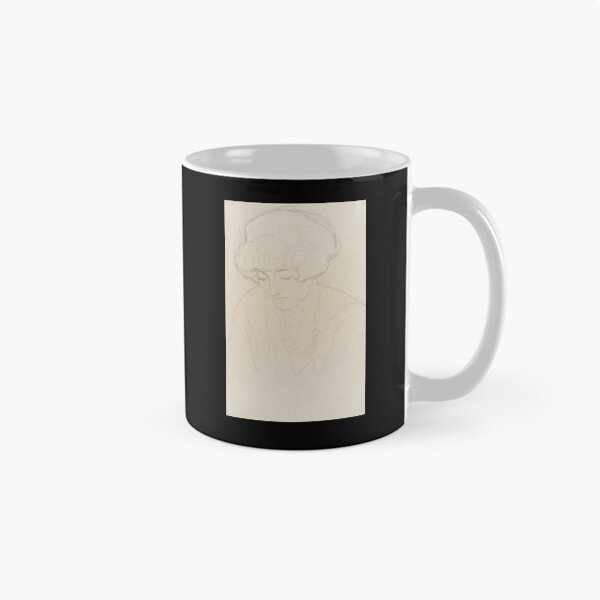 Item preview, Mit Gesenktem Blick by Gustav Klimt: Minimalist Vienna Secession Portrait designed and sold by artofuniverse.