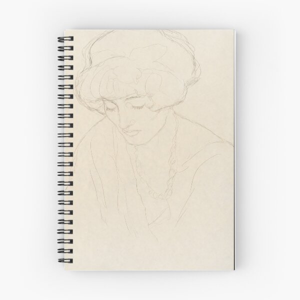Item preview, Mit Gesenktem Blick by Gustav Klimt: Minimalist Vienna Secession Portrait designed and sold by artofuniverse.