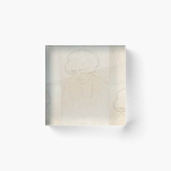 Item preview, Mit Gesenktem Blick by Gustav Klimt: Minimalist Vienna Secession Portrait designed and sold by artofuniverse.