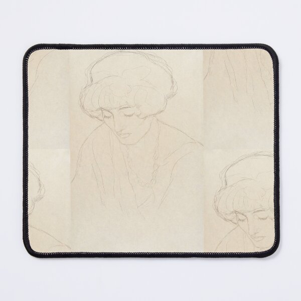 Item preview, Mit Gesenktem Blick by Gustav Klimt: Minimalist Vienna Secession Portrait designed and sold by artofuniverse.
