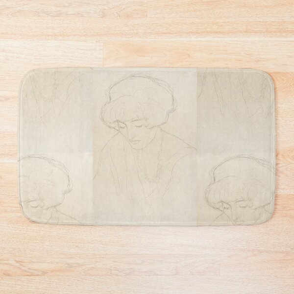 Item preview, Mit Gesenktem Blick by Gustav Klimt: Minimalist Vienna Secession Portrait designed and sold by artofuniverse.