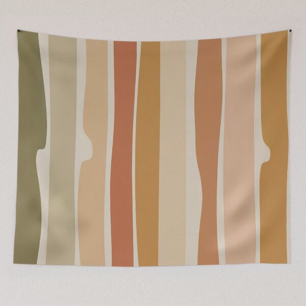Item preview, Mid-Century Modern Wide Stripe Pattern | Retro Earth Tone Seamless Vertical Design designed and sold by Tamas Das.